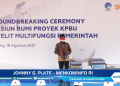 Menkominfo Johnny Plate Resmikan Stasiun Bumi Proyek KPBU Satelit SATRIA-I
